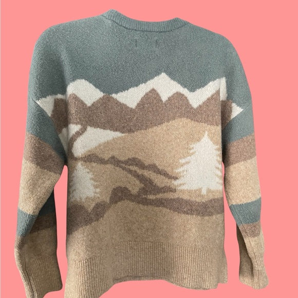 Lou & Grey Mountain Landscape Sweater - Gray and Tan - Picture 3 of 4